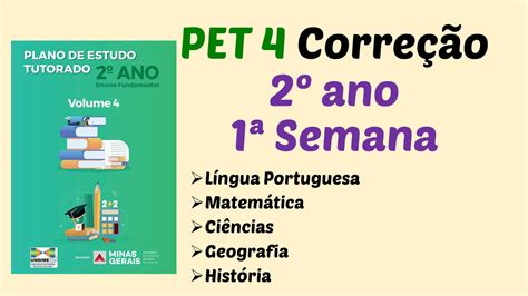 Correção PET 4 2º ano 1ª Semana Ensinar Hoje