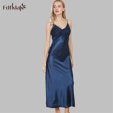 Buy Long Women Nightgowns 2017 New Spaghetti Strap