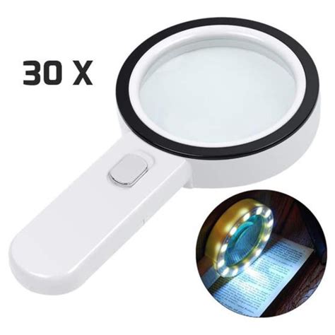 30X Magnifying Glass with Light, Handheld Lighted Magnifier Led ...