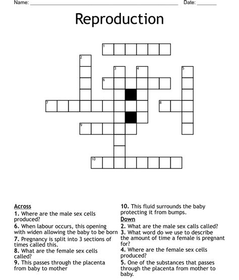 Reproduction Crossword Wordmint