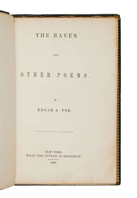 Poe, Edgar Allan | The Raven, and Other Poems; first edition | Fine ...