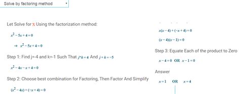 A Factoring Calculator For Quadratic Equations With Steps