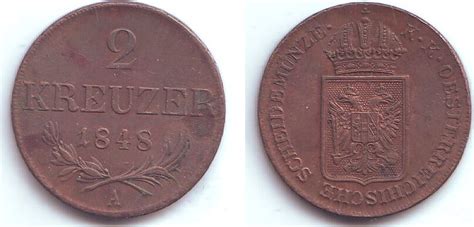 Österreich 2 Kreuzer 1848 A Ferdinand I 1835 1848 CH UNC MA Shops