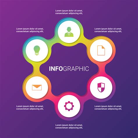 Infographic Elements Template Modern Flat Circle Papercut Layout The