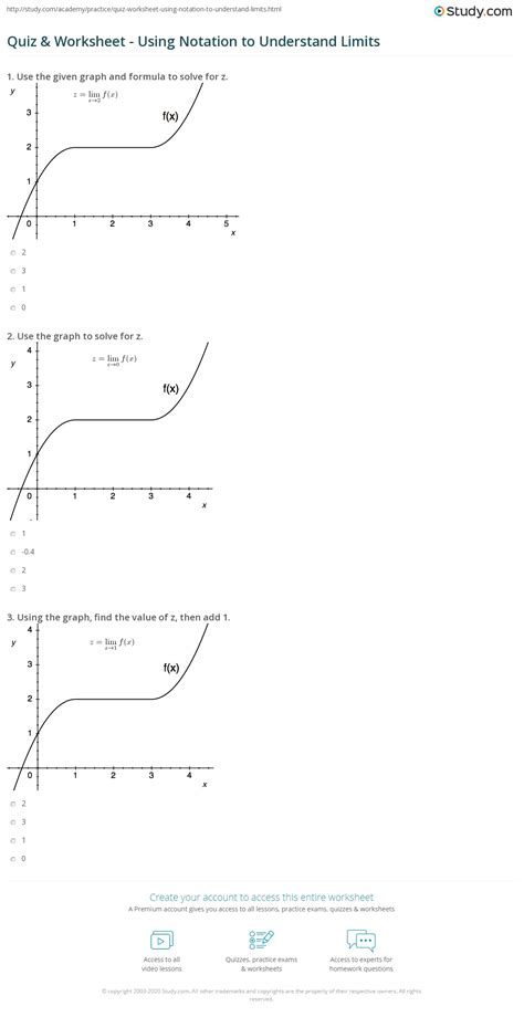 Finding Limits From A Graph Worksheet