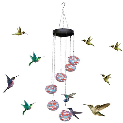 ADruer Charming Wind Chimes Hummingbird Feeders For Outdoors Hanging