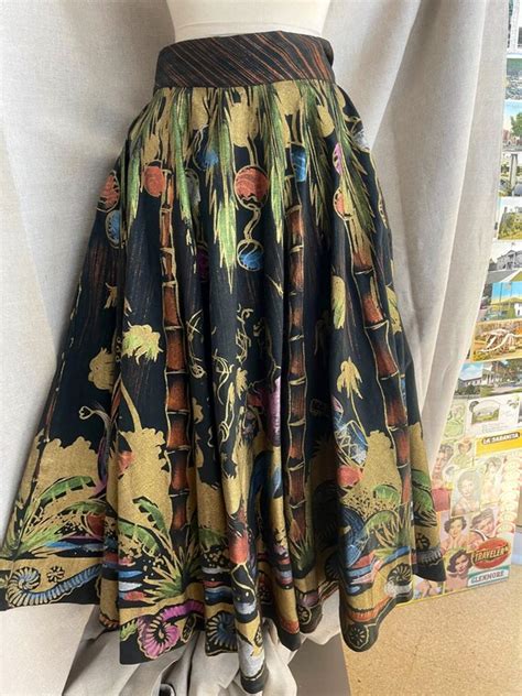 1950s Vintage Mexican Circle Skirt Hand Painted Rock And Roll Etsy