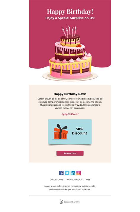 Free Birthday Email Templates Unlayer