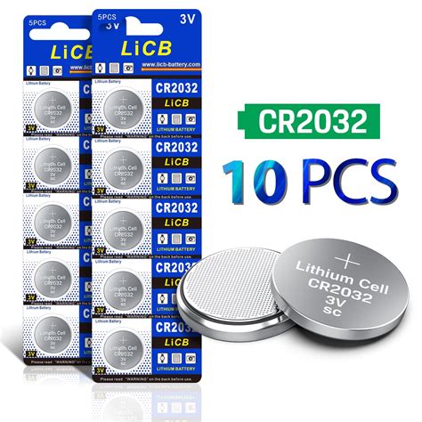 Licb Cr2032 Battery 2032 3v Lithium Coin Battery Cell Cr 2032 Button Batteries（10 Pack