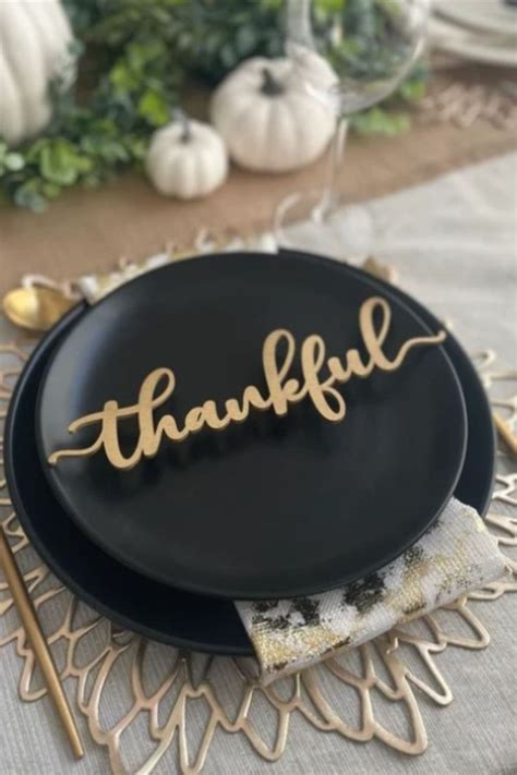 Thanksgiving Place Cards Table Decor Thankful Grateful Blessed And Thanksgiving Place