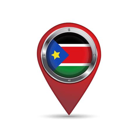 Premium Vector 3d Pin Icon With South Sudan Flag Inside Vector Image