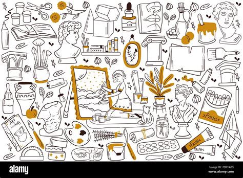 Painting Doodle Set Stock Vector Image And Art Alamy