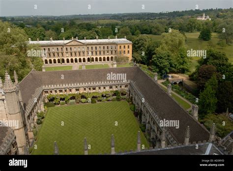 View From Magdalen College Tower Of The Quad And Cloisters Of The