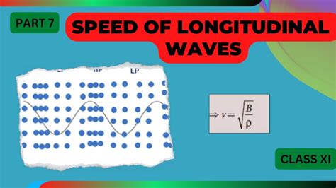 Speed Of Longitudinal Waves Class 11 Derivations Waves Youtube