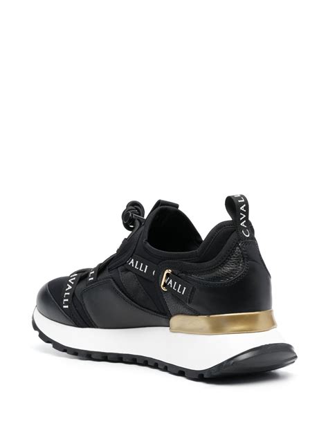 Roberto Cavalli Logo Tape Detailing Leather Sneakers Farfetch