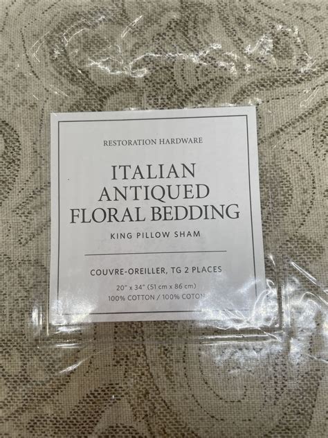 Set Of 2 Restoration Hardware Italian Antique Floral King Pillow