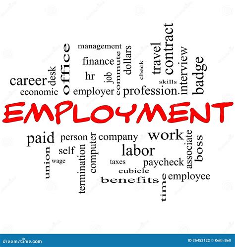 Employment Word Cloud Concept In Red Caps Stock Illustration