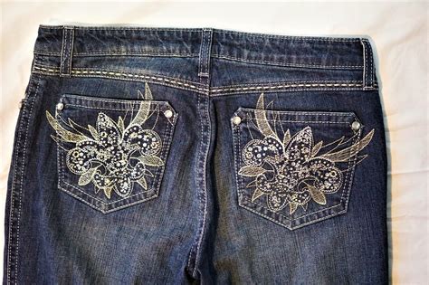 Rock 47 Wrangler Jeans Ultra Low Rise Boot Womens 910x36 Embroidered