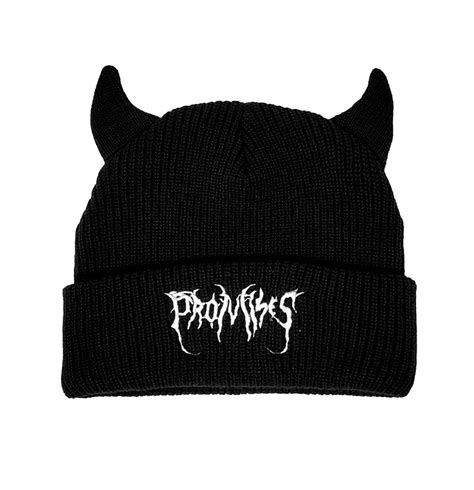 Graveyard Devil Horn Beanie Black Broken Promises Co