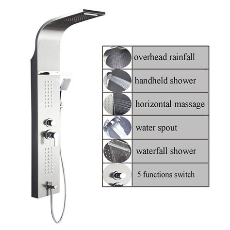 Ello Allo Stainless Steel Led Rainfall Mist Shower Panel Tower Rain