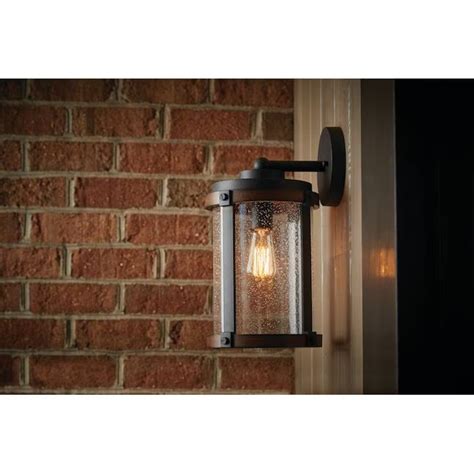 Kichler Barrington Light In Distressed Black And Wood Tone Outdoor