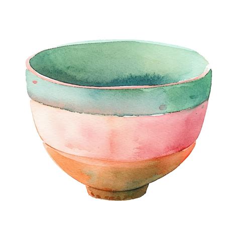 Premium Vector Cute Bowl Vector Illustration In Watercolour Style