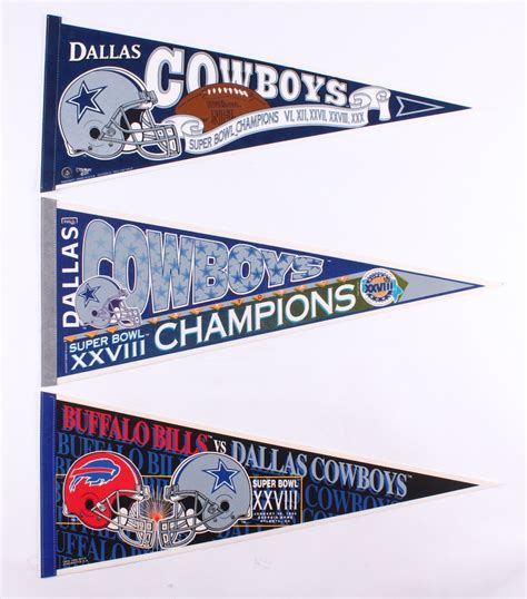 Lot of (3) Dallas Cowboys Super Bowl Champions Football Pennants ...