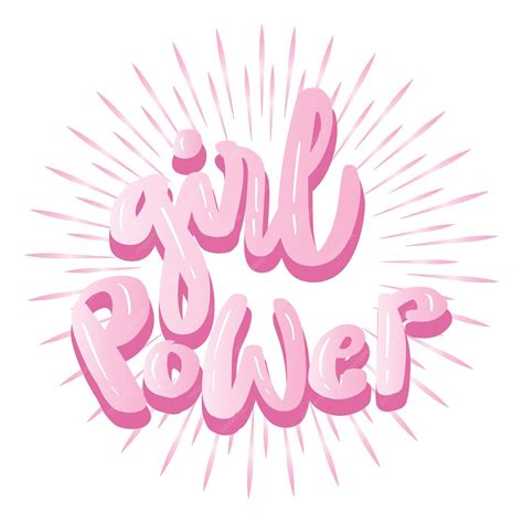 Premium Vector Girl Power Hand Lettering Poster Quote