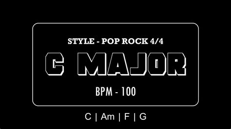 Pop Rock Backing Track C Major 100 Bpm Youtube