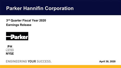 Parker Hannifin Corporation 2020 Q3 Results Earnings Call Presentation Nyse Ph Seeking Alpha