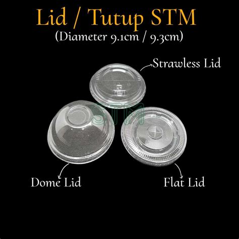 Jual Dome Lid Tutup Cembung Datar Flat Lid Strawless Sippy Lid PET