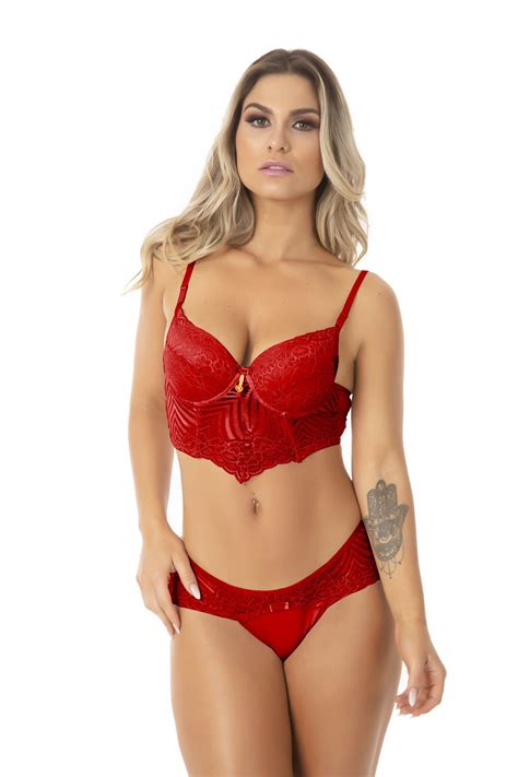 Conjunto Cropped Renda Renata Sexy Sensual Luxo Bbm Lingerie