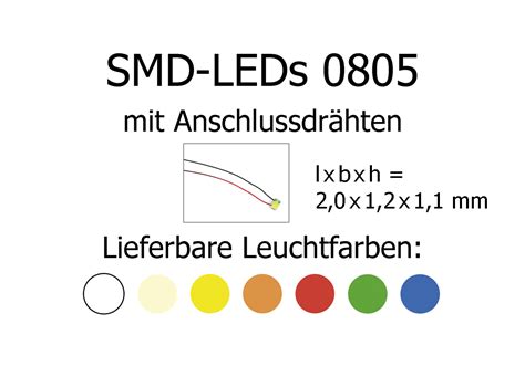 Smd Leds Bauform Mit Angel Teten Kupferlackdr Hten Tams Elektronik