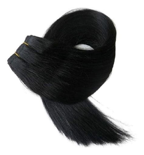 Aplique Tic Tac Cabelo Humano Liso Preto 60cm 100grs 3telas Jkbellus