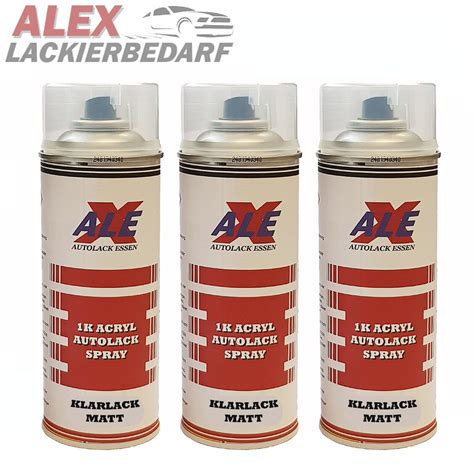 3 X 400ml 1K Acryl Klarlack MATT Spray Autolack Spraydose Farblos EBay