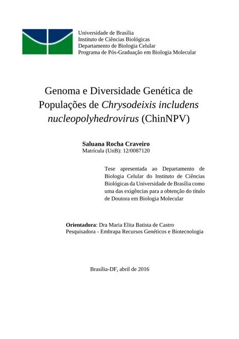 Pdf Genoma E Diversidade Genética De Populações De · Aos Membros