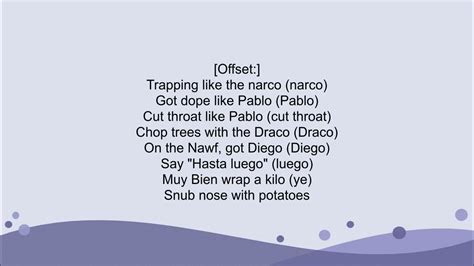 Migos - Narcos (Lyrics) - YouTube