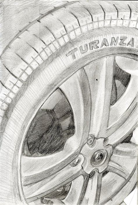 Car Wheel Sketch at PaintingValley.com | Explore collection of Car Wheel Sketch