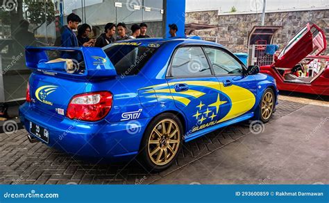 Blue Subaru Impreza Wrx Sti Blobeye In Gas Station Editorial Stock Image Image Of Facelift