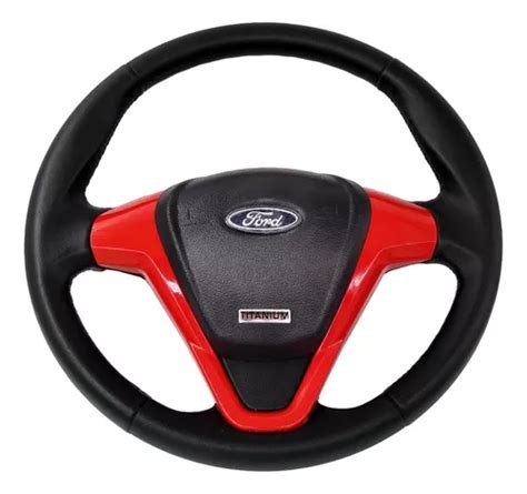 Volante Titanium New Fiesta Vermelho Para Ford K Ano