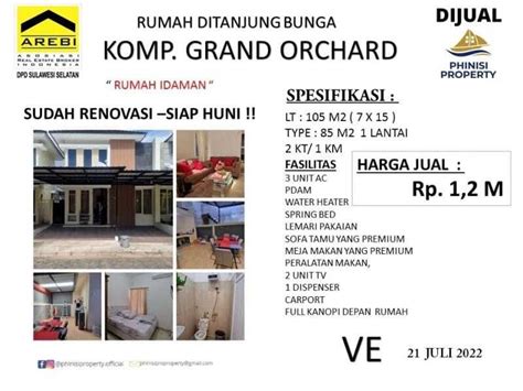 Dijual Rumah Lengkap Perabot Kompleks Orchard Tanjung Bunga Siap Huni