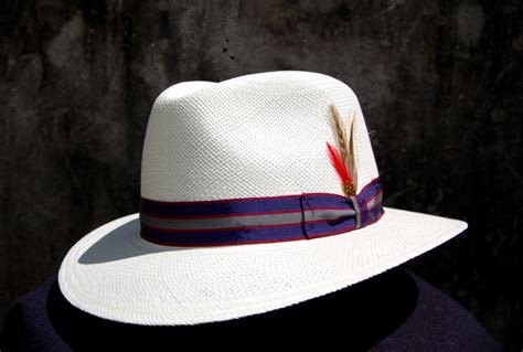 Custom Bleached White Fedora Panama Hats