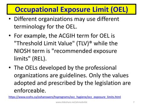 Occupational Exposure Limits PPT