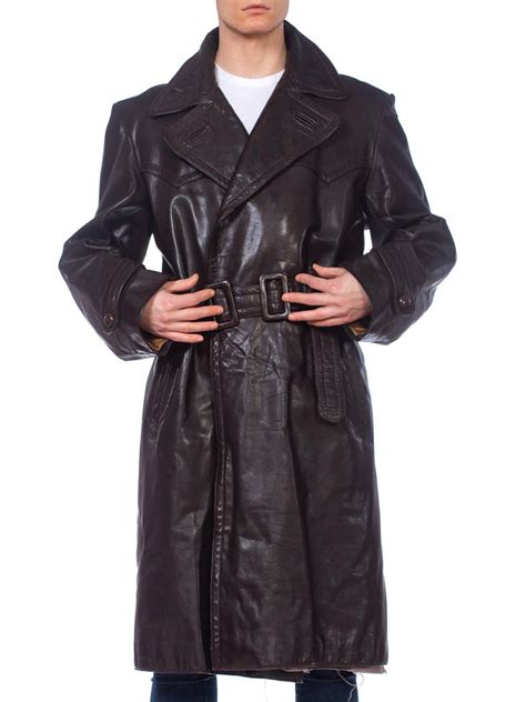 German Military Leather Trench Coat Tradingbasis