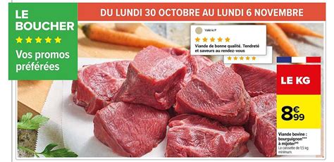 Promo Viande Bovine Bourguignon Mijoter Chez Carrefour