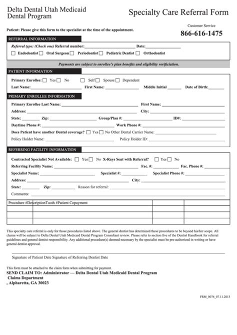 Sun Life Dental Specialty Referral Form Printable Printable Forms