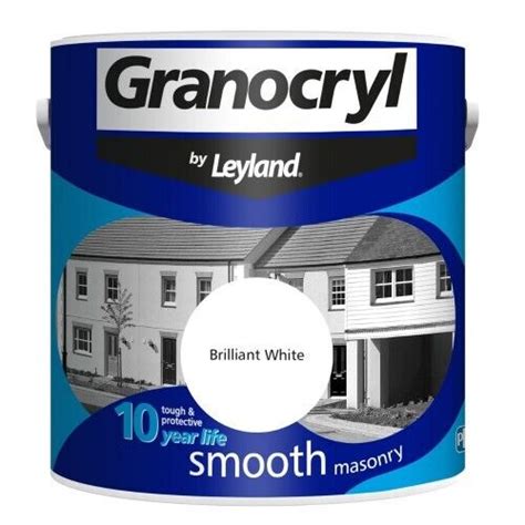 Leyland 303139 Granocryl Smooth Masonry Paint Brilliant White 2 5