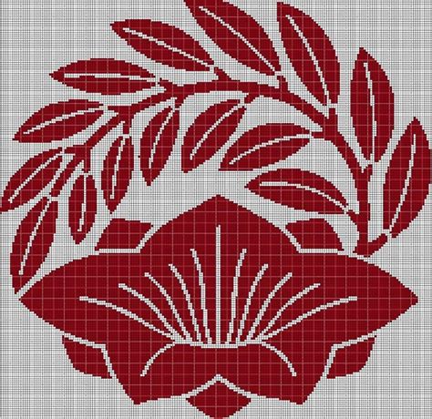 Flower Vector Graphic Silhouette Cross Stitch Pattern In Pdf In