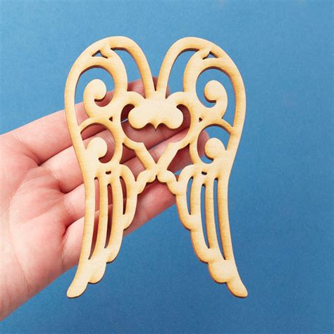 Unfinished Wood Laser Cut Angel Wing Cutouts All Wood Cutouts Wood Crafts Craft Supplies