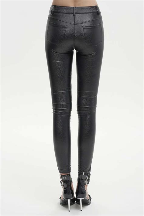 Devil Fashion Gothic Lace Up Faux Leather Pants Hose Dark Ages